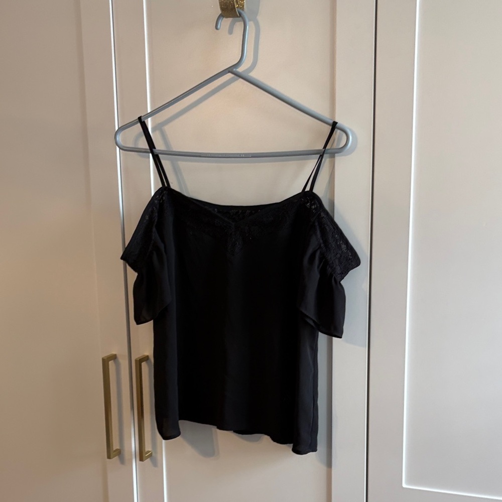 Express Y2K off the shoulder short sleeved lace top